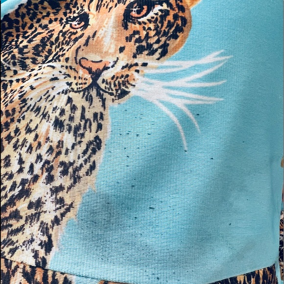 Vintage Animal Print Maxi Dress Kimono Inspired short sleeves size fits all - Picture 16 of 16